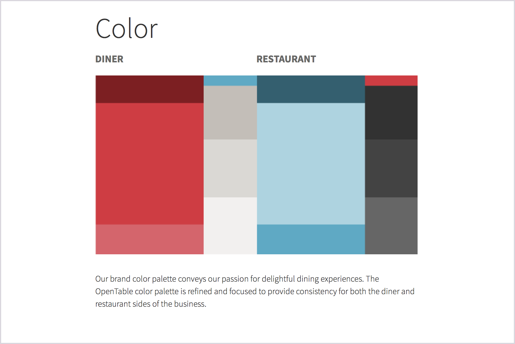 OpenTable style guide