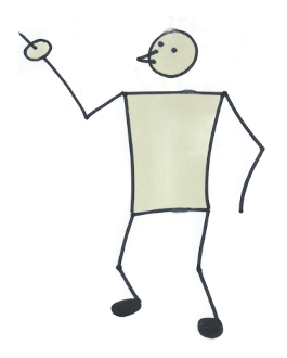 Sketch of a man pointing