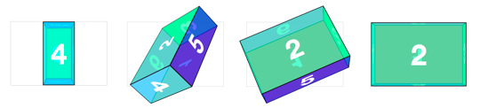 3D CSS box object rotating