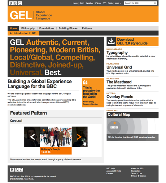 A screenshot of the BBC's Global Experience Language website