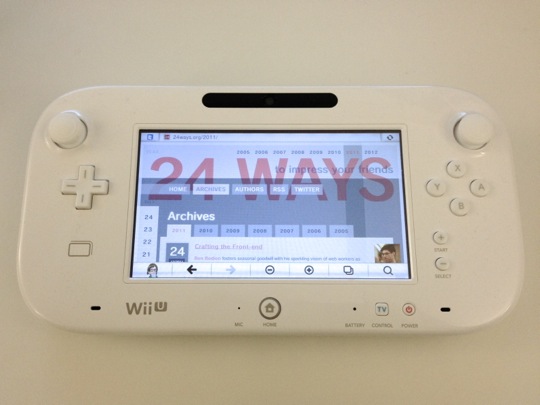A photo of the Wii U gamepad.
