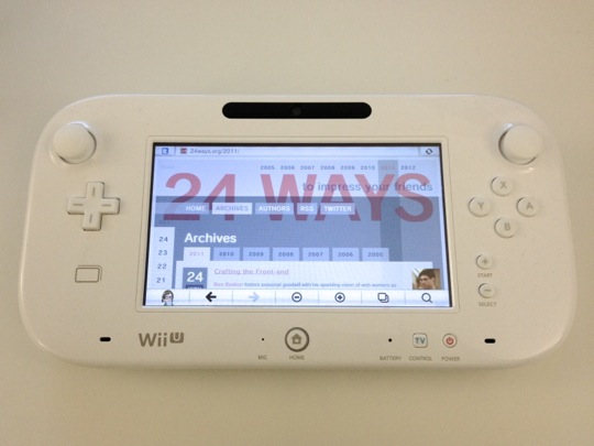 Unwrapping The Wii U Browser 24 Ways