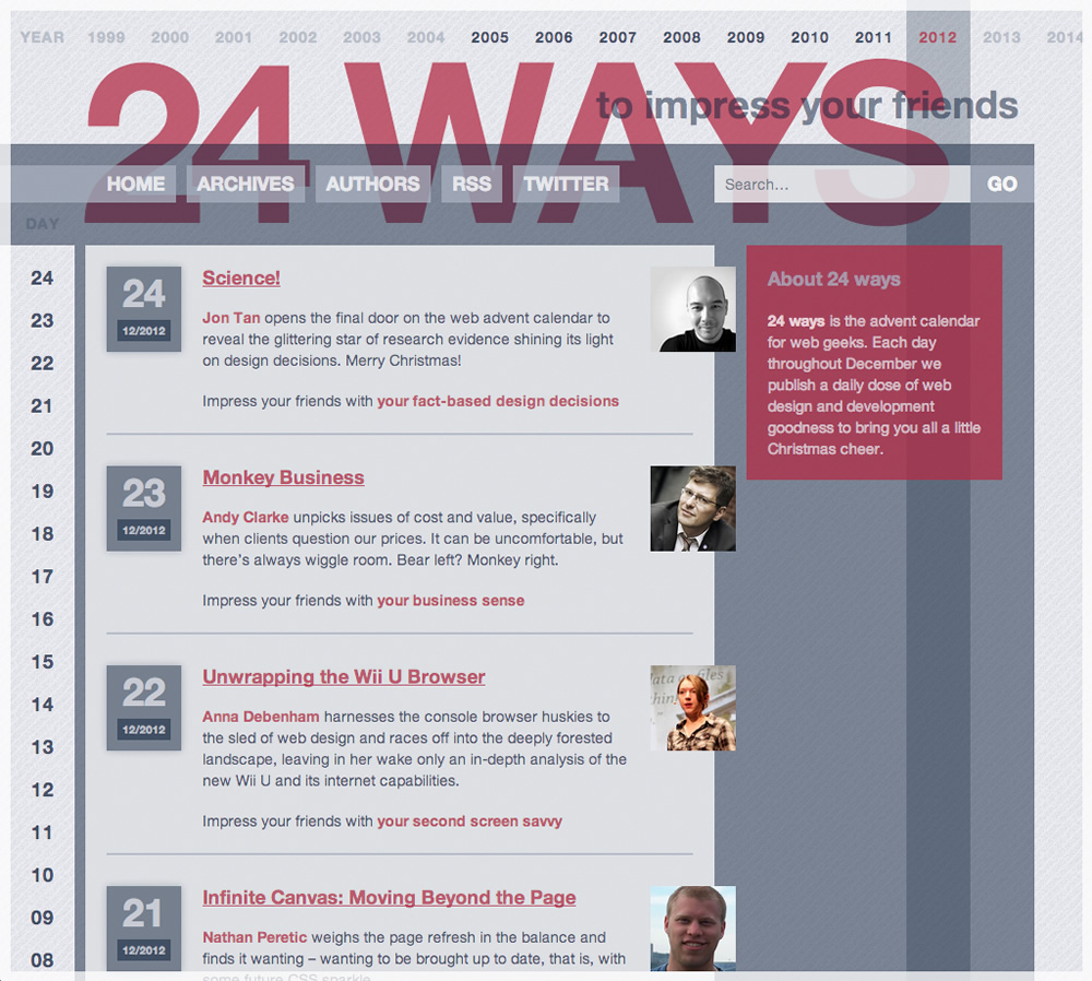 screenshot of 24 ways website