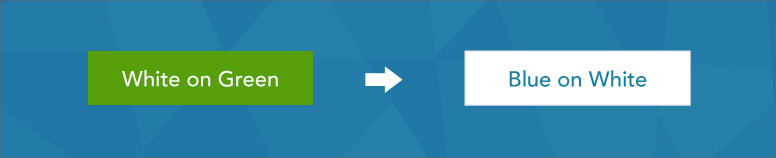 A green button with white text, and a white button with blue text.