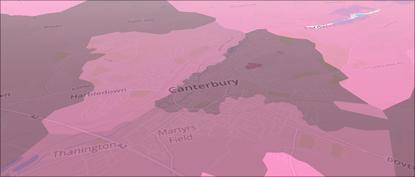 Choropleth map showing ranked postcode areas, using Vizicities.