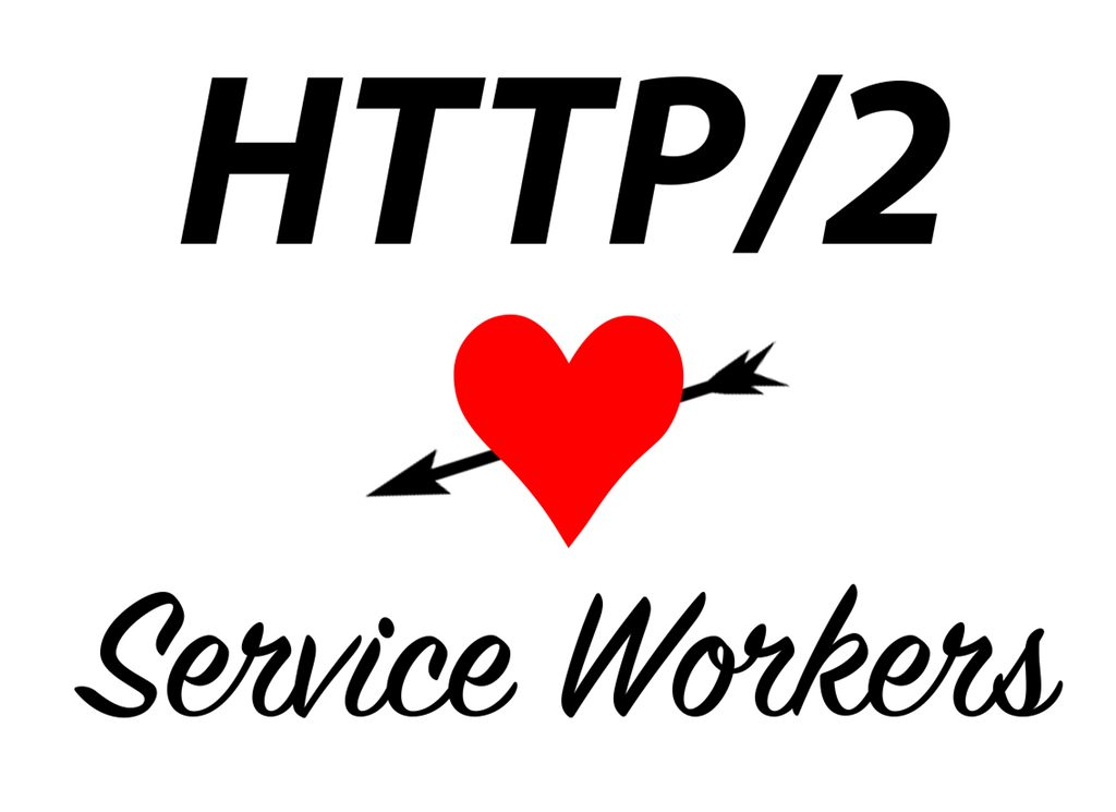 A heart with the words 'HTTP/2 Service Workers written around it.