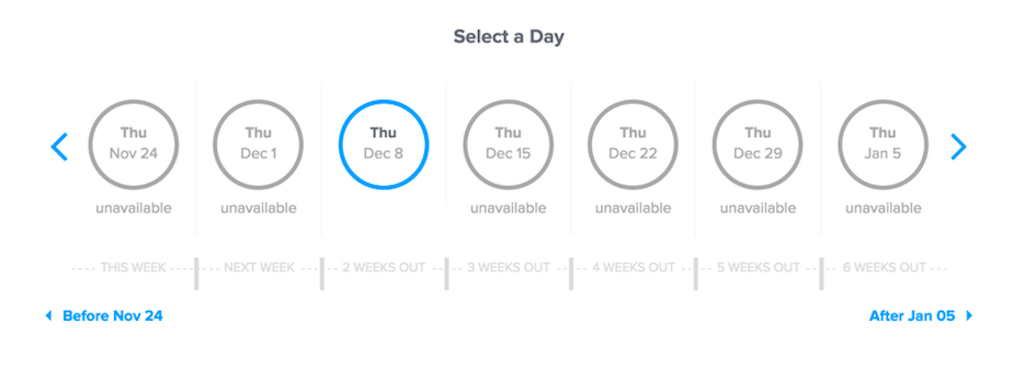 Using Calendly to select an appropriate day