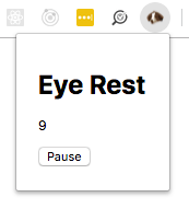 A screenshot of an unstyled Eye Rest popup.